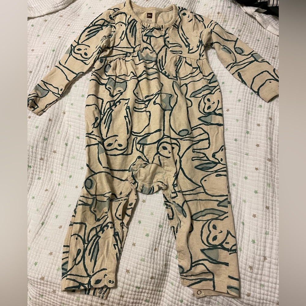 Tea Collection fox/owl 18-24 month romper
